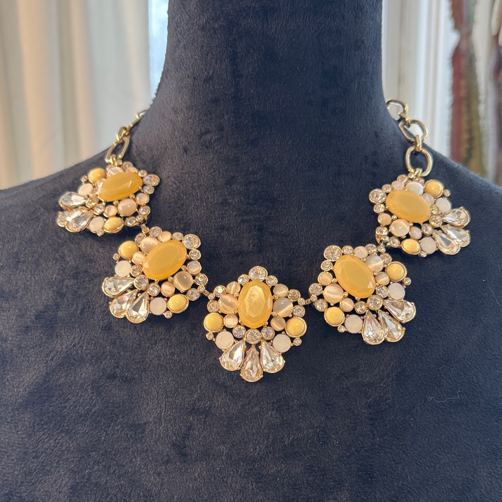Banana Republic Yellow and Gold Floral Necklace